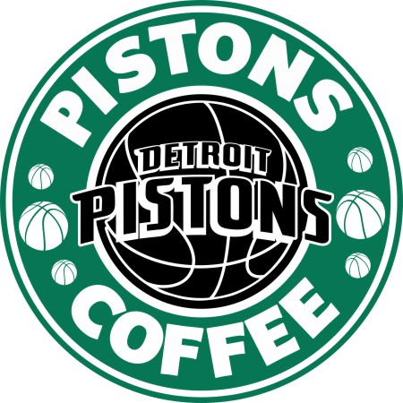 Detroit Pistons Starbucks Coffee Logo vinyl decal